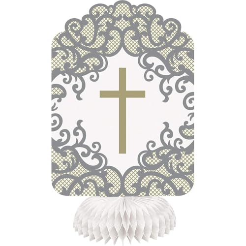 Centre de table en nid d'abeille de communion doré premium 74858