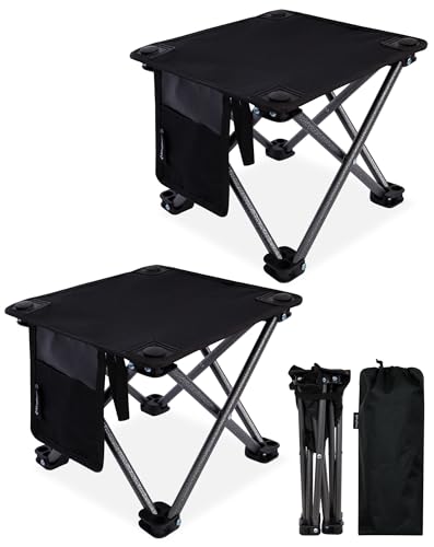 KingCamp Campinghocker 2er Set Campinghocker Faltbar bis 180 kg Traglast geeignet für Kinder und Erwachsene Leichter Hocker für Angeln und Camping Outdoor Picknick Garten mit Tragetasche
