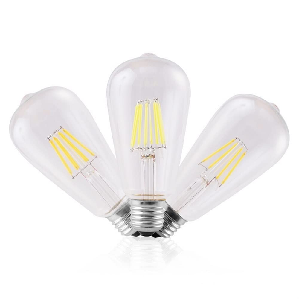 HHF LED Bulbs Lamps, 2pcs/lot LED Filament Bulb Lamp Retro Edison E27 220V-240V Light Bulb ST64 4W 6W 8W Glass Bulb Vintage Candle Light (Emitting Color : Cold White, Wattage : 4W)