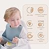 Moonkie Silicone Bibs Set Of 3, BPA Free Soft Adjustable Fit Waterproof Feeding Bibs for Babies and Toddlers(Cream/Buck/Olive Green) #3