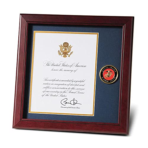 Allied Frame United States Marine Corps Presidential Memorial Certificate Frame with Medallion - 8 x 10 inch