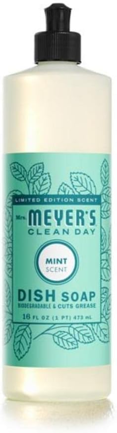 Image of Mrs. Meyer's Clean Day LIMITED EDITION Liquid Dish Soap, 16 fl oz, Variety Pack of 5 Scents - Peony, Mint, Acorn Spice, Fresh Cut Grass, Orange Clove
