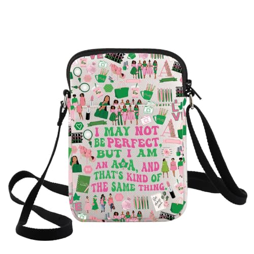 G2TUP Sorority Sisters Crossbody Bag Pink and Green Sorority Gift Sorority Shoulder Bag Sisterhood Paraphernalia