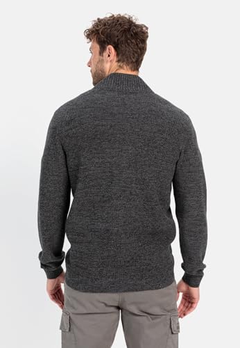 camel active Herren Strickjacke mit Reißverschluss Asphalt, menswear-3XL