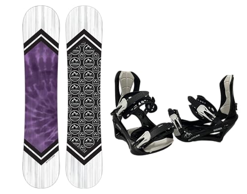 Altitude Women's Visionary Snowboard Package (Purple) with Rider BINDINGS (S/M (6.5-9), 144CM)