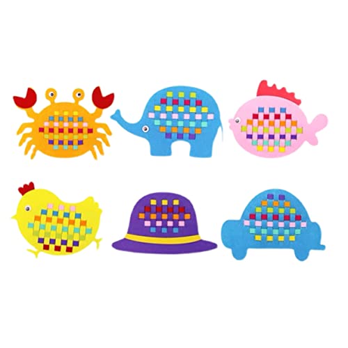 GARVALON 6pièces Jeu De Tissage Éducatif Tissu Non Tissé Pour Garçon Fille Bricolage Créatif Pour Garçons Et Filles