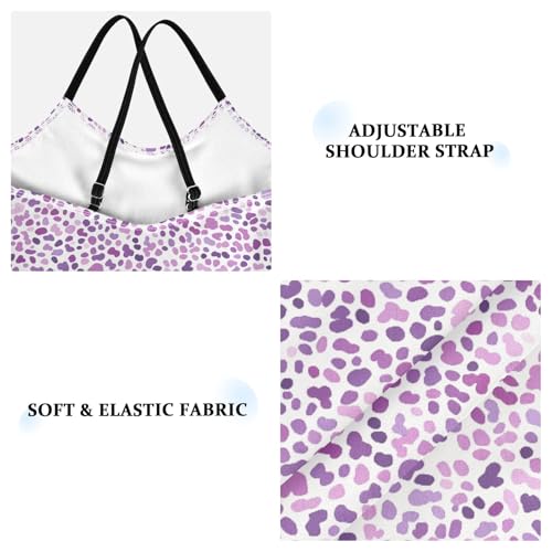 senya Girls Swimsuits One-Piece Swimwear Tie Bathing Suit Beach Summer Round Neck 5-6T Purple Leopard Pattern3