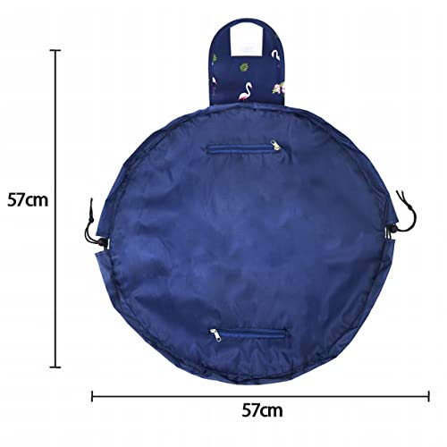 Lazy-Drawstring-Makeup-Bags-Large-Capacity-Waterproof-Travel-Portable-Cosmetic-Bag-Pouch-Makeup-Pouch-Storage-Organiser-for-Women-Girl-Navy-Flamingo