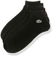 Lacoste Men's 3 Pack Sport Ankle Socks, Black/black-black, 06F