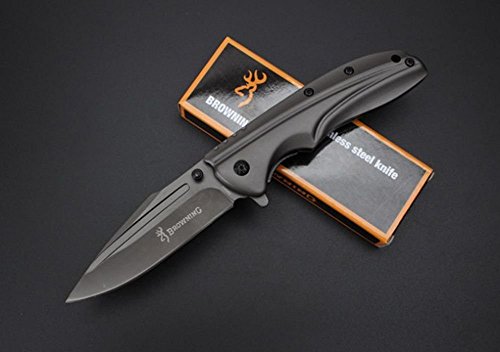 Coltello pieghevole FARDEER DA-63, in acciaio e titanio, di colore nero