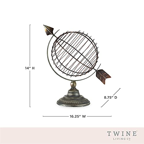 Twine Old World Cork Holder, Decorative Wine Cork Storage And Decor, Set Of 1, Metal With Rustic Bronze Finish Globe Cage Cork Display #TOP2