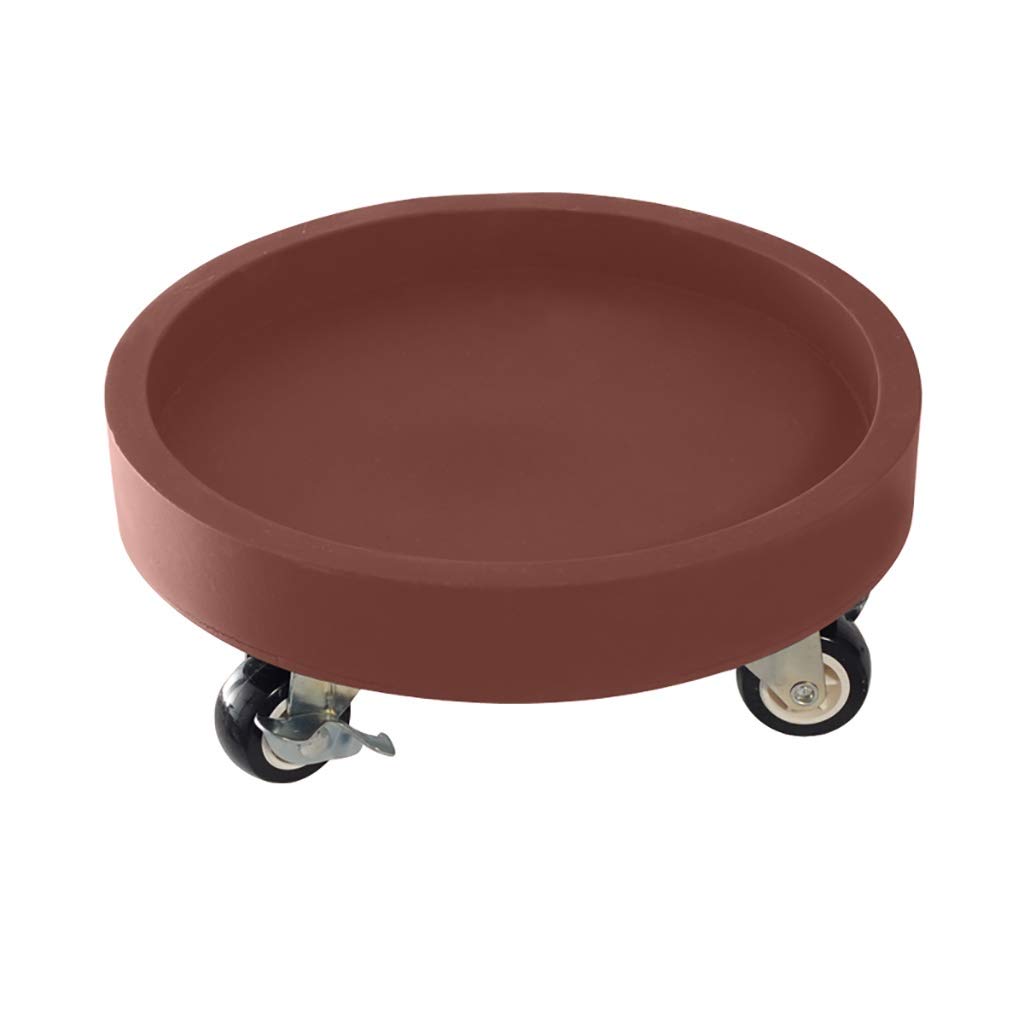 CWCQGH Plant Caddy with Wheels, Rolling Plant Stand Tray Withers,Plant Roller Base Round Flower Pot Rack On Rollers Dolly Trolley Saucer Tray/Brown/20Cm Grey-40Cm