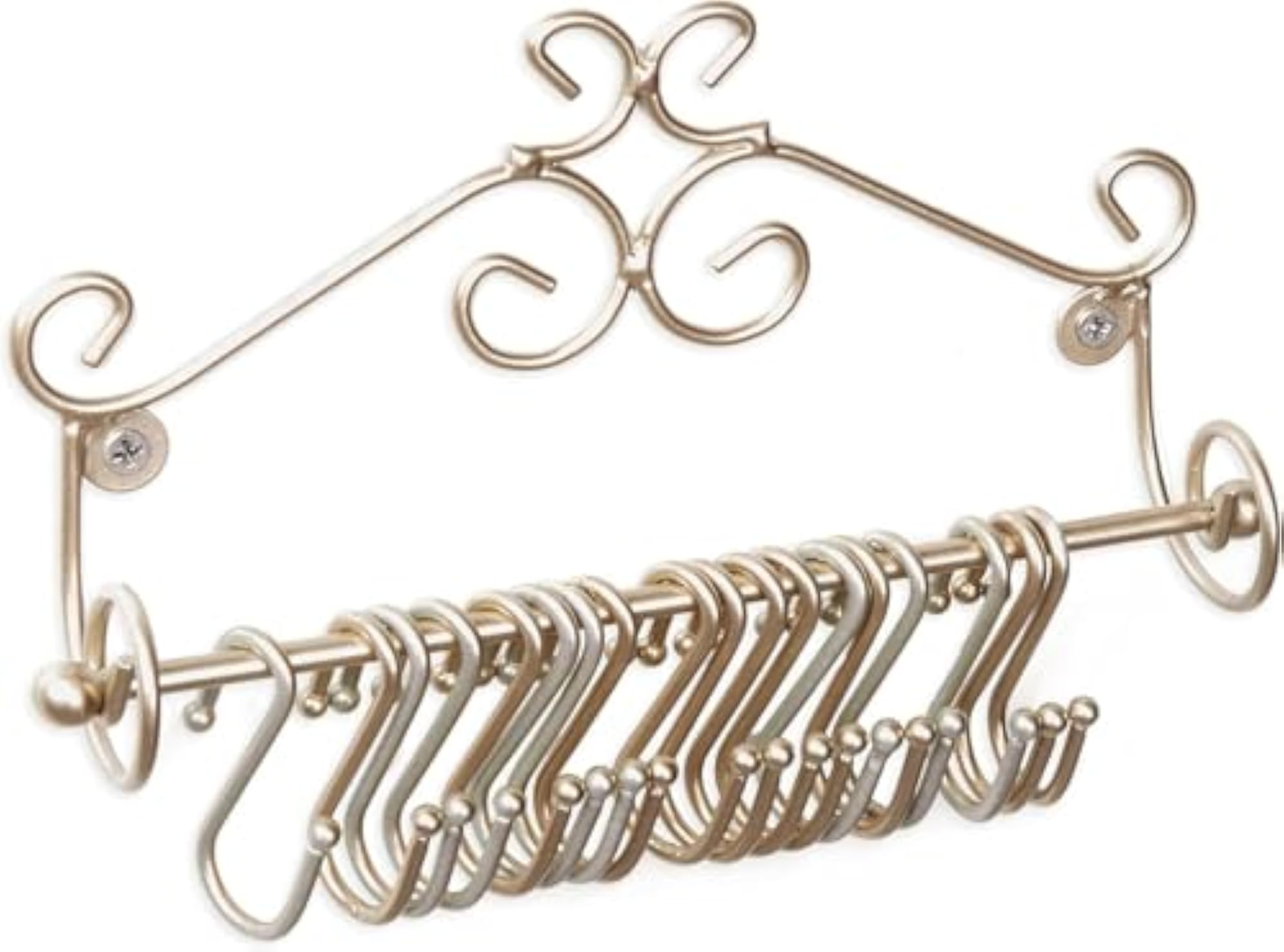 Wall Mounted Golden Metal Necklace Holder