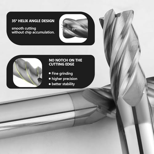 Image of 1 /8 inch Carbide Corner Radius End Mills - 0.03 inch Corner Radius, AlTiN Coated, 4 Flute Endmill for Milling Alloy Steel, Iron, Copper