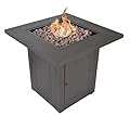 LEGACY HEATING 28-Inch Propane Fire Pit Table, Gas Square Outdoor Fire Table Dinning with Lid, Lava Stone, 50000BTU, ETL Certification, for Outside Garden Backyard Deck Patio