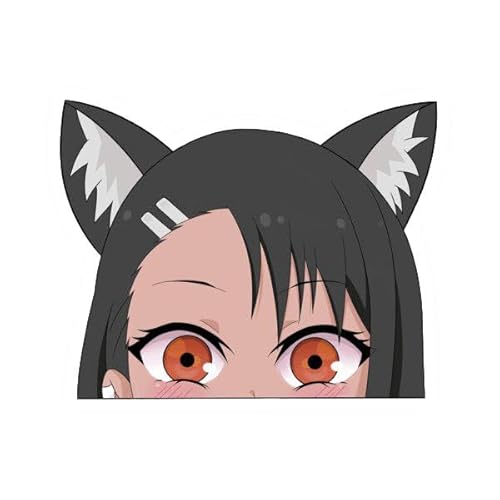 Japanese peeker Neko Waifu cat Kawaii Hentai Vinyl Decal