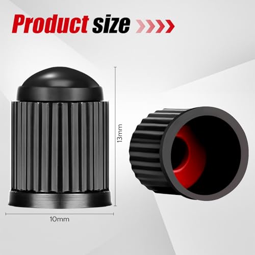 100PCS Tire Valve Caps, Valve Stem Caps with O Rubber Ring, Tire Caps are Suitable for Bicycles, Cars, Motorcycles, SUVs and Trucks (Black)