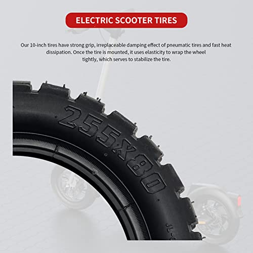 Gugxiom 10In Electric Scooter Tire, Inflatable Rubber Tyre, Scooter Tire Replacement,Scooter Wheels, Electric Scooter Parts, 255X80 Outer Tire And 10X2.50 Inner Tube #TOP4