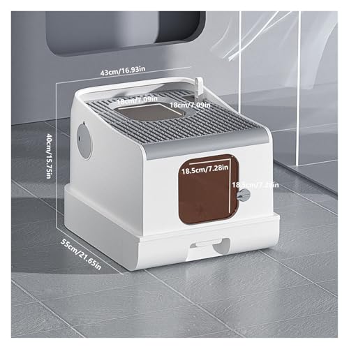 Arenero para gatos cerrado con bandeja extra grande miniatura 2