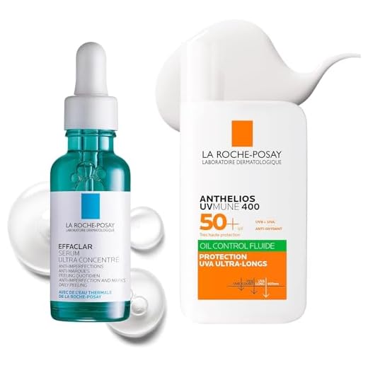 La Roche-Posay | Effaclar Ultra-Konzentriertes Serum mit Salicylsäure 30 ml & Anthelios UVMUNE 400 Oil Control Fluid SPF50+ 50 ml | Duo für unreine Haut & Sonnenschutz SPF 50+