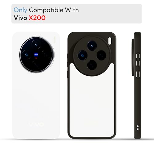 Image of KAPAVER Hybrid Series Back Cover Case Compatible with Vivo X200 (PC+TPU) (Black)