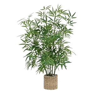 Plante Artificielle Bambou dans Un Pot en Fibres Naturelles D 45 x H 100 cm - Atmosphera