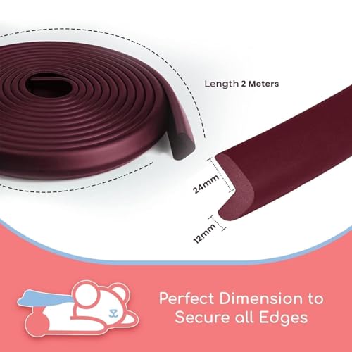 Image of Zeccorp 2-Meter Baby Safety Edge & Corner Guard, Flexible & Durable Baby Safety Edge & Corner Guard - Soft Cushion Protector with Adhesive Tape - Ideal for Home, Nursery, and Playroom (Bown 2-Meter)