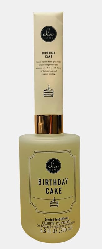 DW Home Birthday Cake Scented Reed Diffuser Bonus Size 6.8 Ounces