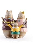 Hauptmaterial: Harz Allshiny Ornament. Kreative Hauptdekoration Büro kleine Ornamente Wohnzimmer TV Schrank Handwerk Cartoon eingerichtet Katze DREI Familie