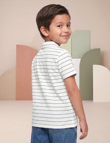 Image of Amazon Brand - Symbol Boys Soft Cotton Rich Jersey Striped Polo Shirt