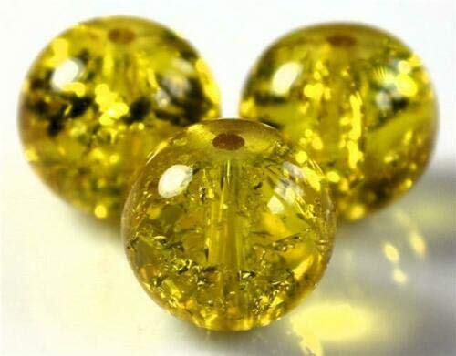 HoitoDeals 4mm Round Shape Glass Crackle Beads For Jewellery, Craft Making, Bracelets etc. (200Pcs)