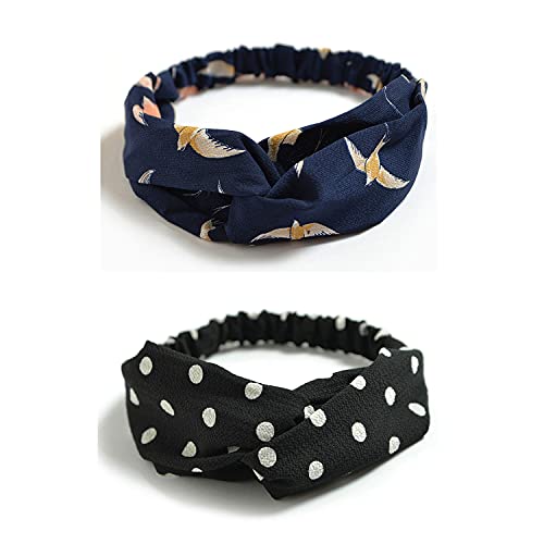 Dreshow 10 Pack Boho Headbands For Women Girls Criss Cross Elastic Hair Band Twisted Head Wrap Floral Hair Accessories #TOP5