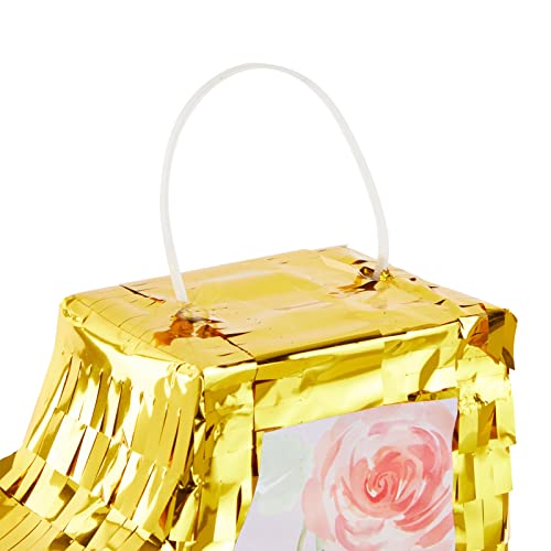 Small Floral Number 1 Pinata With Gold Foil + Pull Strings For Girls 1St Birthday Party Decorations, 16.5 X 10.6 X 3 In #TOP3
