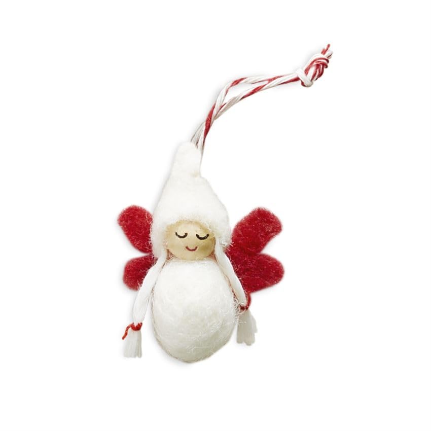 Coco + CarmenJolly Keepsake Token Angel Hanging Ornament, Wool, Holiday Season Decoration