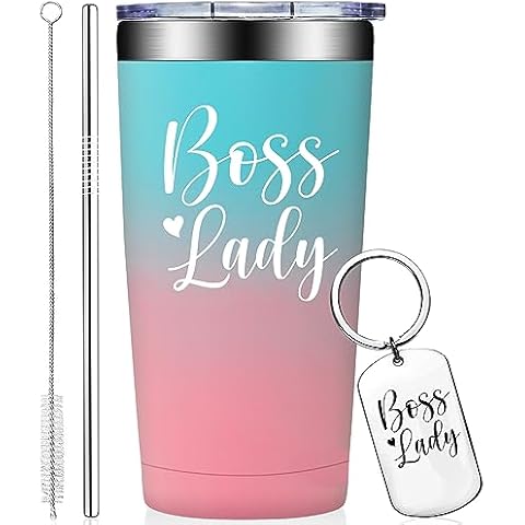 Grifarny Boss Lady Gifts for Women - Birthday Christmas Boss Day Gifts for Boss Lady, Boss Babe, Female Boss, Girl Boss - Boss Lady Mug Tumbler 20 oz Cover