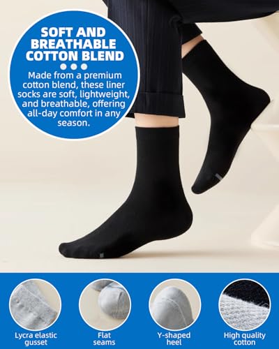 7Pack Men’s Athletic Ankle No Show Mid-Crew Socks Moisture-Wicking Cushion Sport Running2