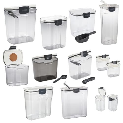 Progressive ProKeeper Baker's Airtight Kitchen Storage Canister Container Set for Flour, Sugar & More, Keeps Ingredients Fresh, with Accessories (Multicolor, 13- Piece)