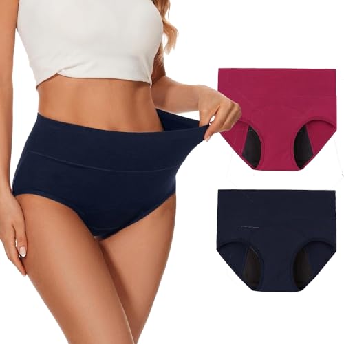 Image of DIVING DEEP High Waist Period Panty for Women & Girls | Leakproof Menstrual Underwear |Heavy Flow Protection | Breathable,Ultra Soft, Multi-Layer Leakproof Panty | Reusable 2 Years (Pack of 2)