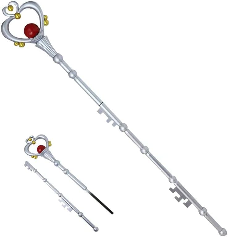 Mingshao Magical Girl Foam Cosplay Wand Staff with Wing Accents, Anime-Inspired Costume Prop Accessory
