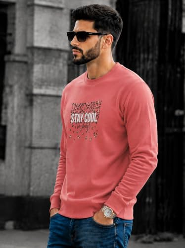 Image of Mack Jonney Men's Printed Fleece Sweatshirt|Full Sleeve Round Neck Winter Sweatshirt for Casual Wear|Travel|Gym & Everyday Style-mj-62