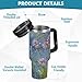 Stainless Steel Tumblers with Lid and Straws Claude Monet Agapanthus Anagoria Hot Coffee Cups for Car Leakproof Tumbler with Handle 40 Oz Insulated Water Bottles