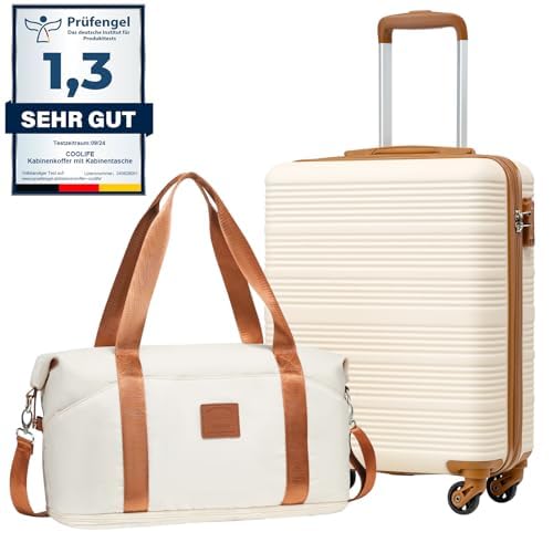 COOLIFE Valise Cabine 55x40x20 pour Easyjet, Sacs de Voyage 45x36x20cm pour Courts Séjours et Voyages d'affaires, Coque Rigide en ABS avec Serrure TSA, 4...