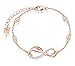INFINIONLY Damen M&auml;dchen 925 Sterling silber Armb&auml;nder, Schmuck-Sets, Nettes Delfin-Unendlichkeitssymbol Armb&auml;nder, ros&eacute;gold, Intarsien Zirkon, Geburtstag Weihnachten Geschenk