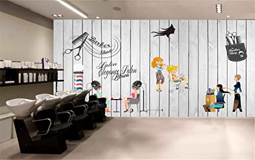 Mystic Walls MWZ3633 Barber Shop Elegance Salon Girls Fashion HD 3D Wallpaper for Salon Parlour[17 ft x 16 ft] / [518 cm x 488 cm]