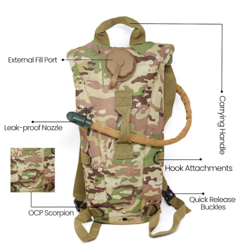 M MCGUIRE GEAR Hydration Backpack, with 3L/100 oz. Hydration Pack, Water-Resistant Nylon Hiking Pack with Water Bladder for Running, Cycling, and Biking - Image 6