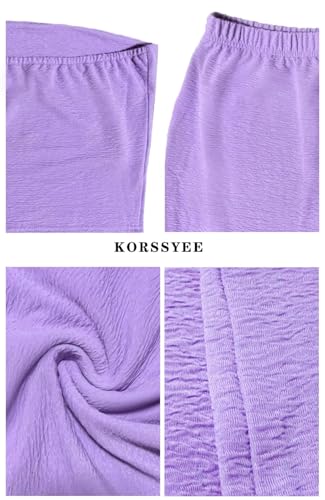 Image of Two Piece Dress Outfits for Women Sleeveless Tube Tops Bodycon Maxi Dress Summer Strapless Crop Top Sexy Suits Set