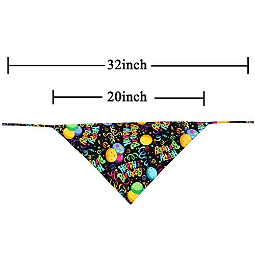 Dierjueyers 4346888801 Dog Birthday Bandana Triangle Bibs Scarf Accessories Black Large thumb #3