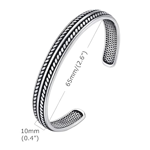 Vintage Cuff Bracelet for Men Women, Stainless Steel Open Bangle Bracelets2