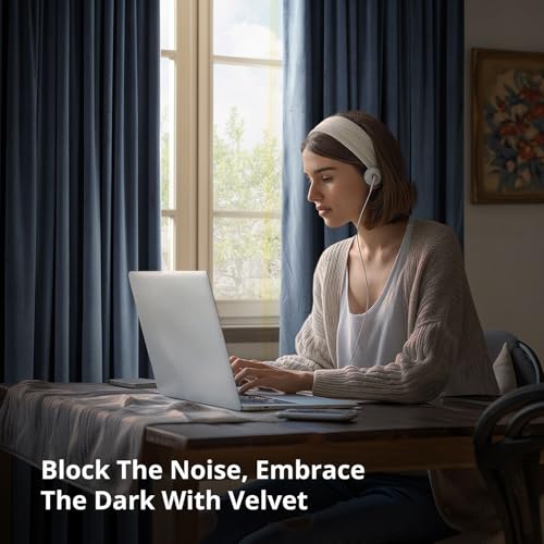 Image of HPD Half Price Drapes Velvet Blackout Curtains /Drapes - 96 Inches Long 1 Panel Blackout Curtain Signature Pleated for Living Room & Bedroom - 25W X 96L, Midnight Blue