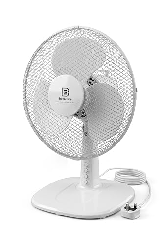 Image of 12" Inch Desk Fan Lightweight Portable Fan 3 Speeds Wide-Angled Oscillation Powerful Airflow Table Fan Quiet Operation Perfect for Home, Bedroom or Office
